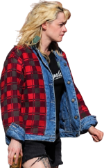 Kristen Stewart The Wrong Girls Plaid Denim Jacket - Image 4